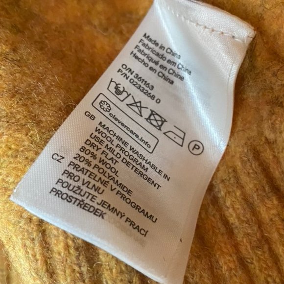 H&M LOGG Wool Sweater Mustard M - Picture 3 of 6